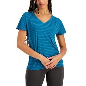 Ideology Womens Activewear Shadow-Stripe T-Shirt Size XXL